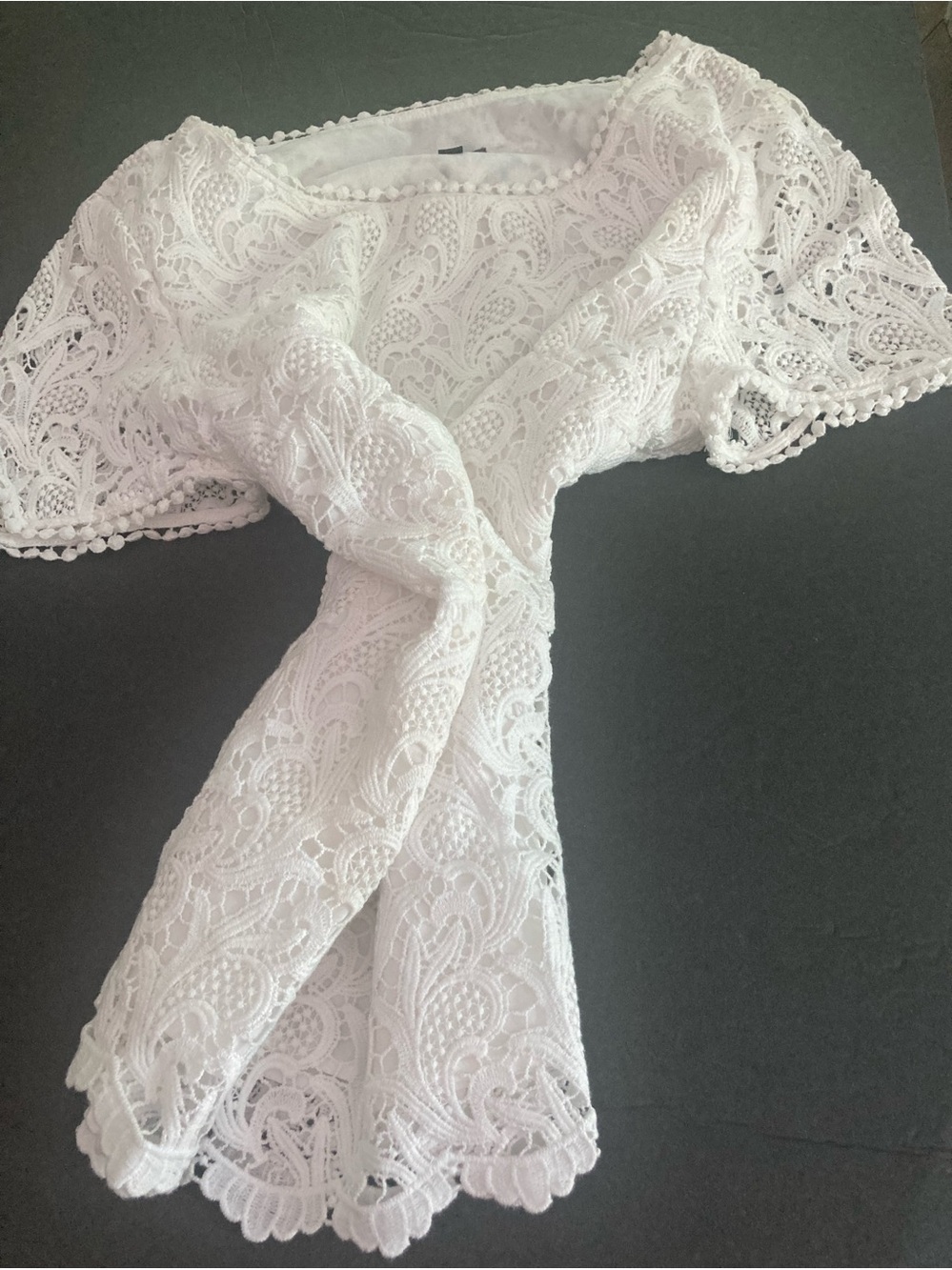 Talbots Elegant White Lace Top